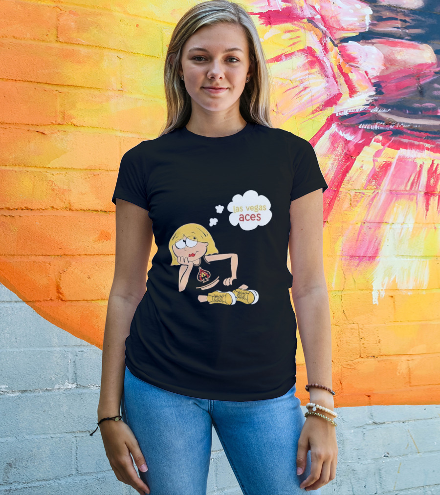 Las Vegas Aces WNBA Blonde Cartoon Girl Thought Bubble T-Shirt