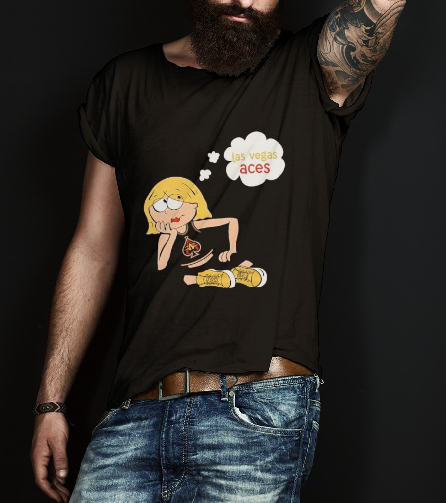 Las Vegas Aces WNBA Blonde Cartoon Girl Thought Bubble T-Shirt