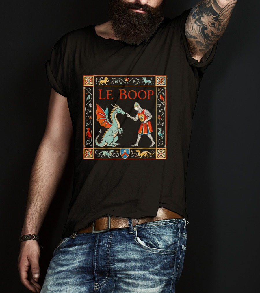 Le Boop Medieval Knight And Dragon Encounter T-Shirt