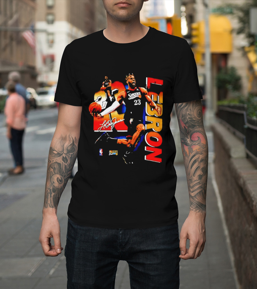 LeBron James 23 Sixers NBA Bootleg Philadelphia 76ers T-Shirt