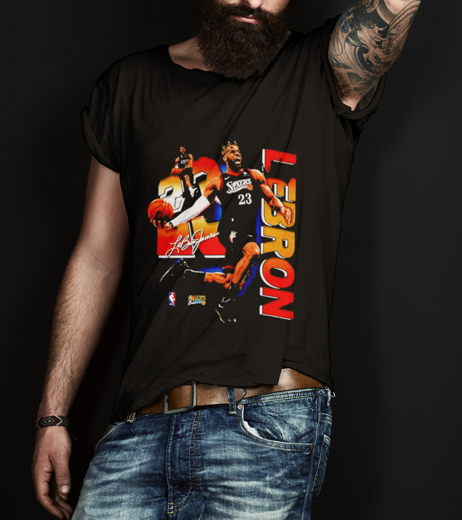 LeBron James 23 Sixers NBA Bootleg Philadelphia 76ers T-Shirt