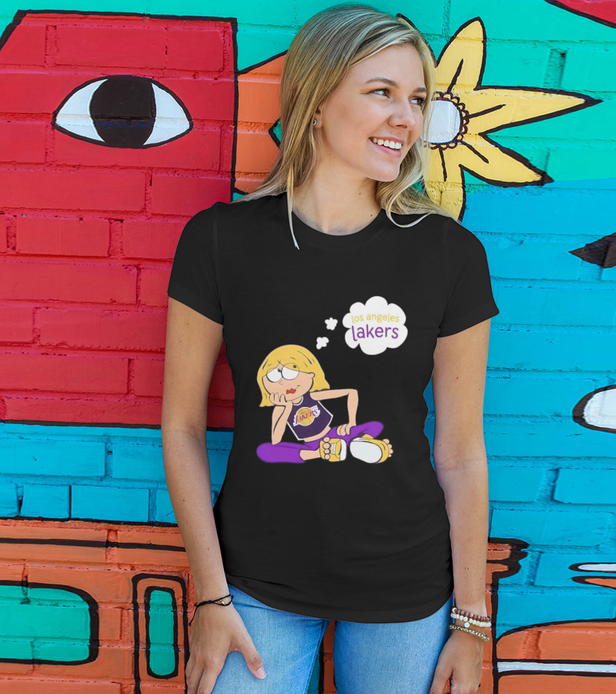 Los Angeles Lakers Cartoon Girl Daydreaming Thought Bubble T-Shirt