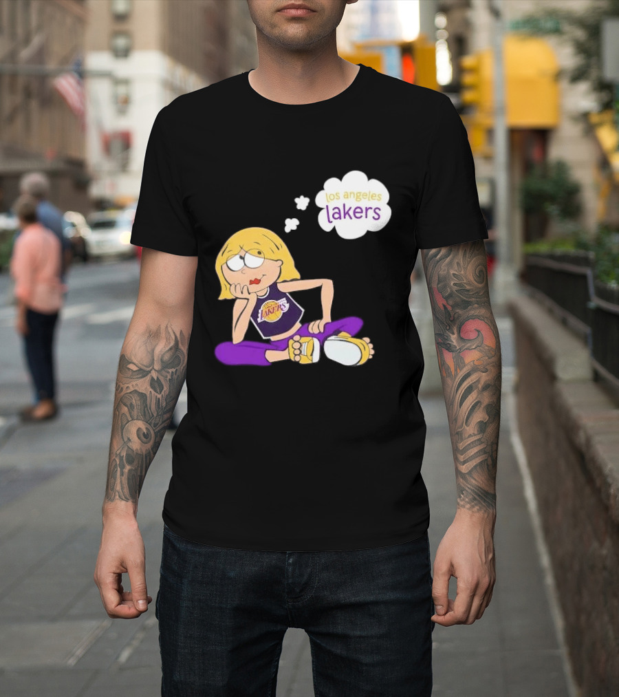 Los Angeles Lakers Cartoon Girl Daydreaming Thought Bubble T-Shirt