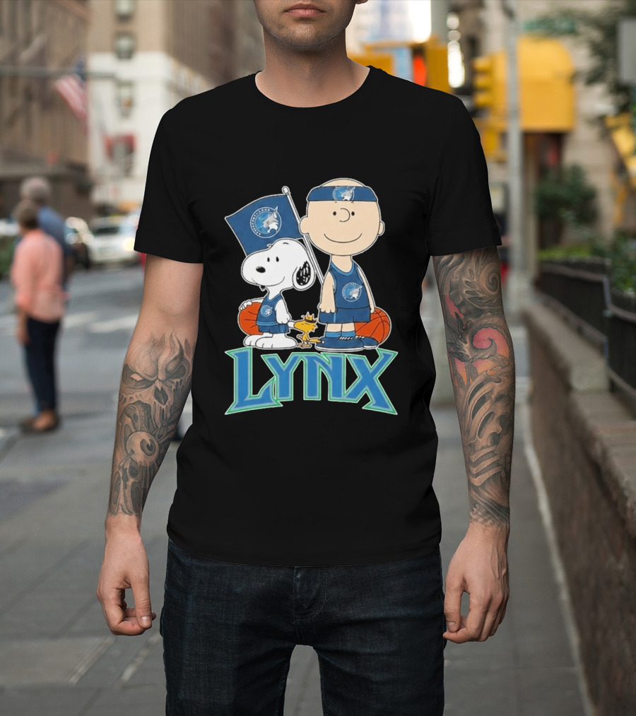 Minnesota Lynx Snoopy Charlie Brown WNBA Basketball Woodstock T-Shirt