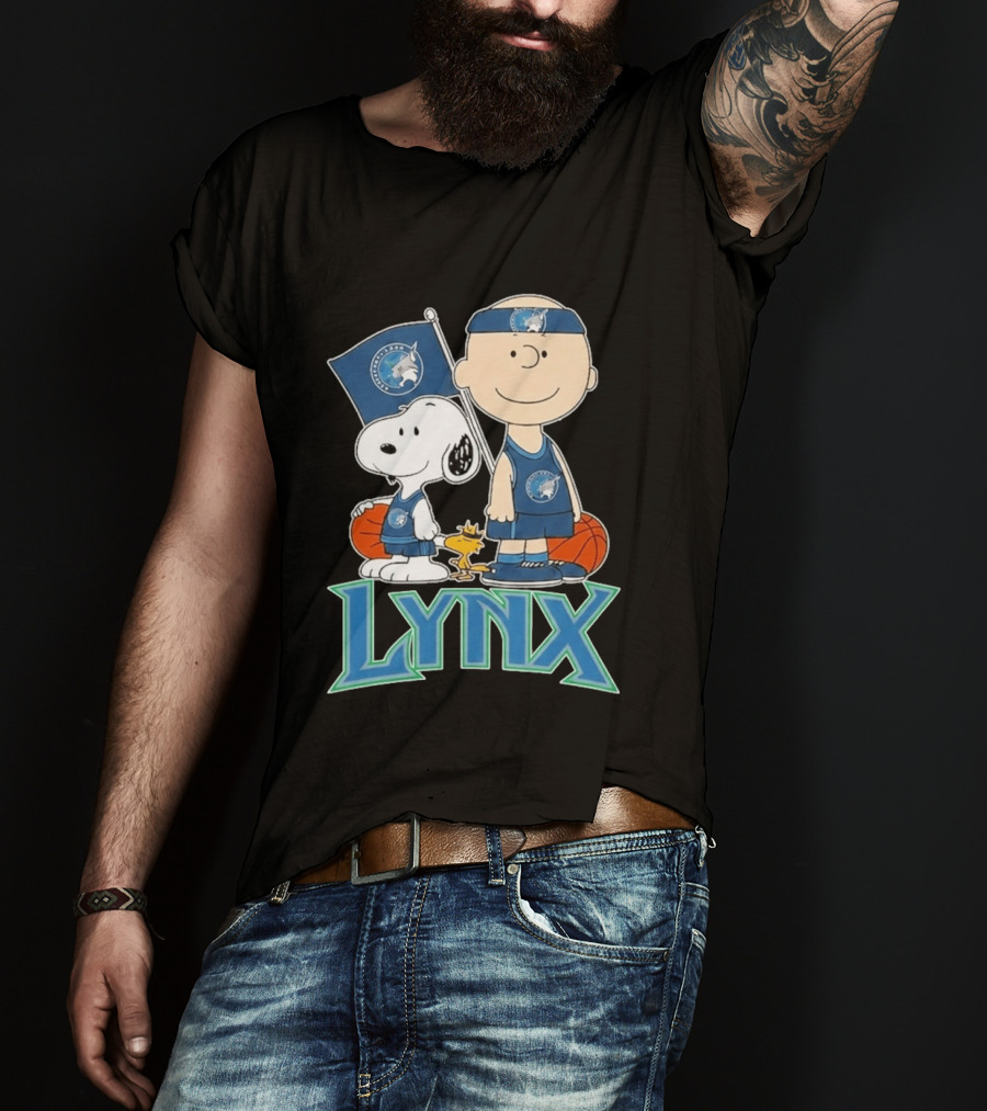 Minnesota Lynx Snoopy Charlie Brown WNBA Basketball Woodstock T-Shirt