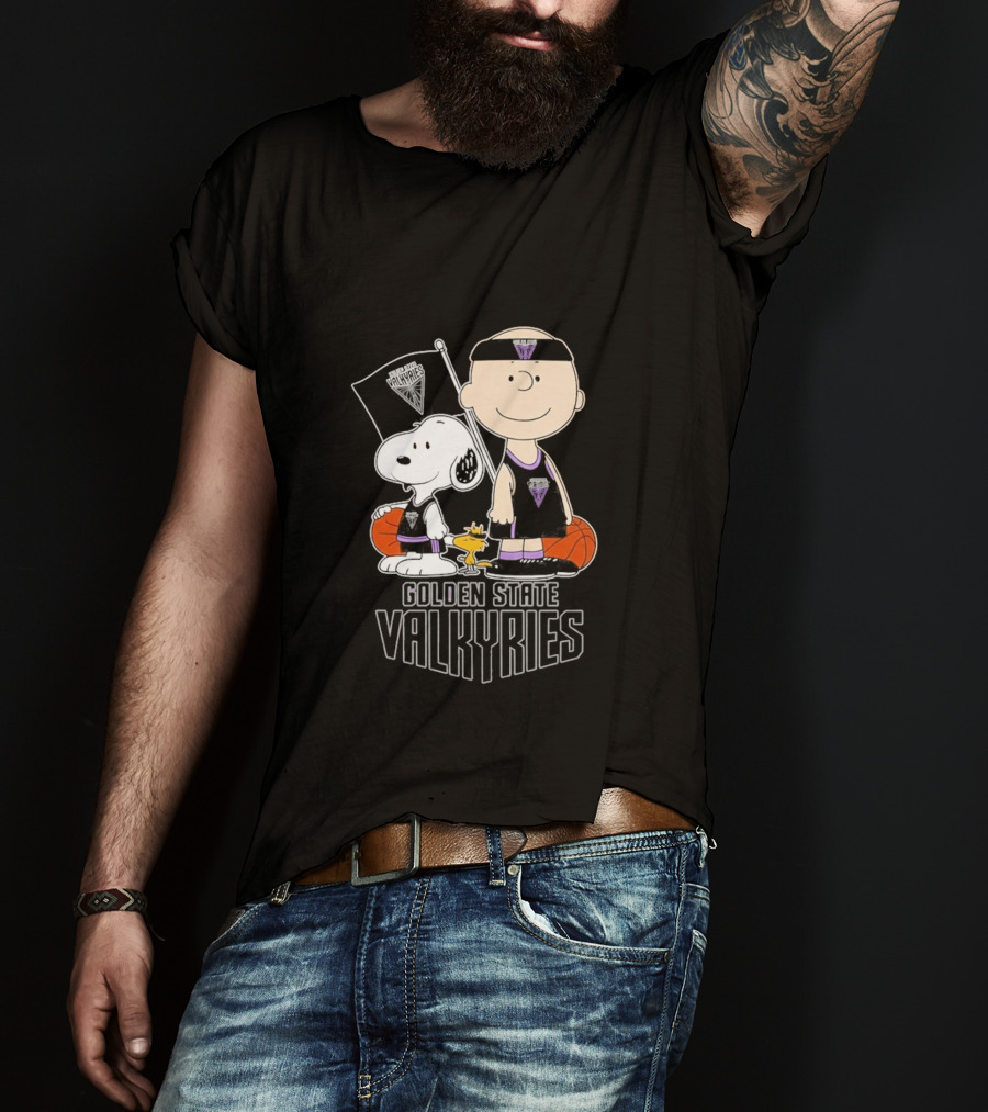 Golden State Valkyries Charlie Brown Snoopy WNBA Basketball T-Shirt