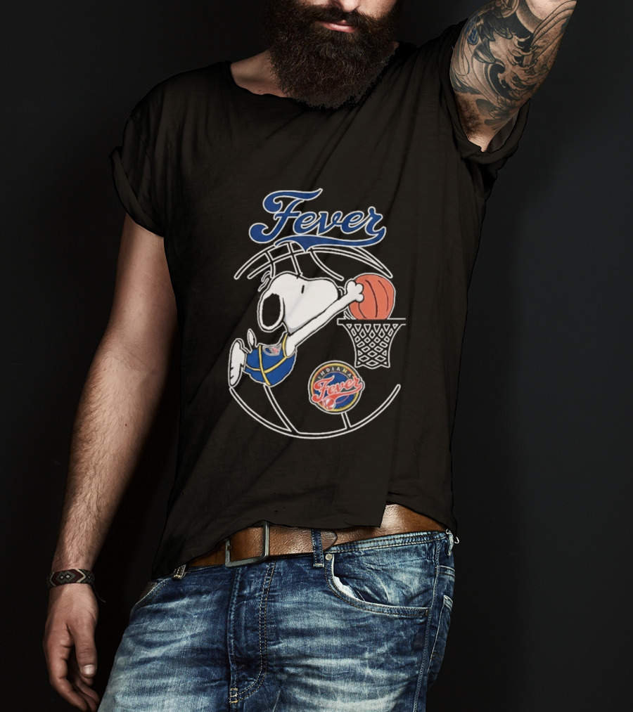 Snoopy Dunking Basketball Indiana Fever WNBA Peanuts T-Shirt