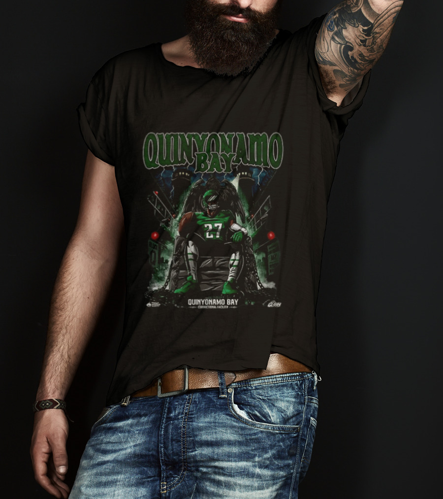 Quinyonamo Bay Philadelphia Eagles 27 Football Player Correctional Facility Mockup T-Shirt