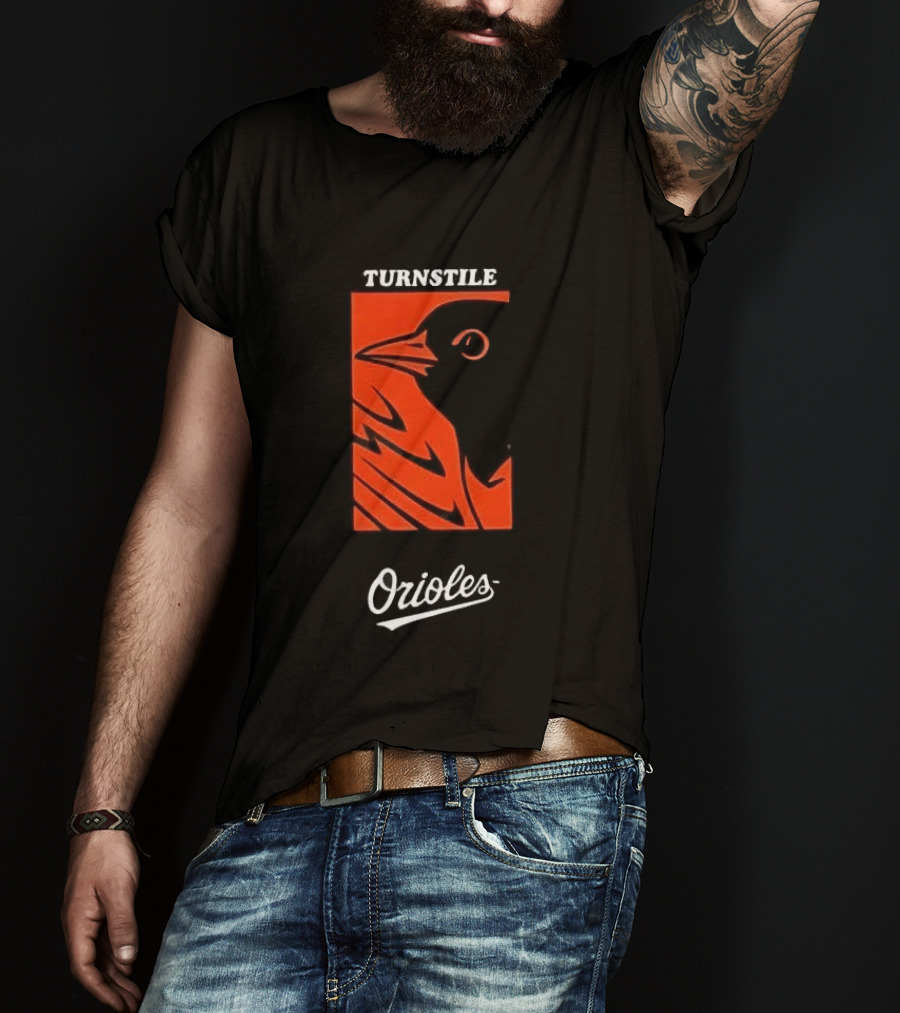 Turnstile Orioles Collaboration Bird Graphic Baltimore Team Merchandise T-Shirt