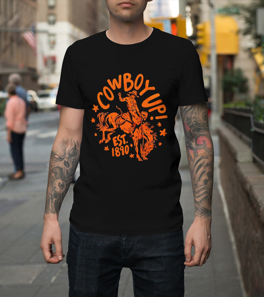 Cowboy Up Rodeo Bucking Bronco Est 1890 T-Shirt