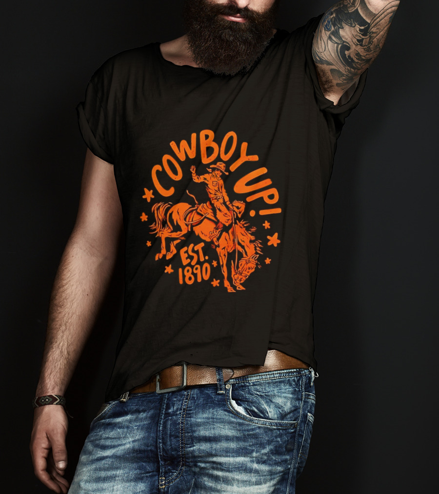 Cowboy Up Rodeo Bucking Bronco Est 1890 T-Shirt