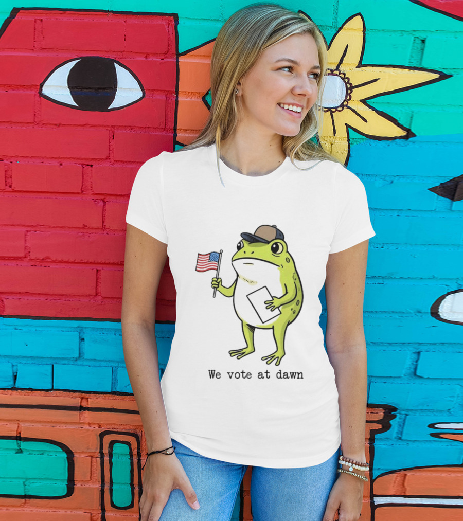 American Frog With Flag We Vote At Dawn T-Shirt