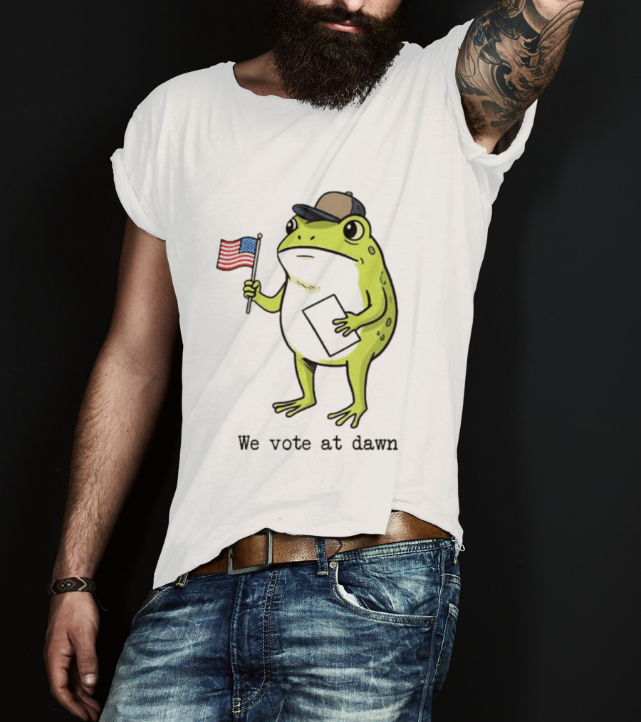 American Frog With Flag We Vote At Dawn T-Shirt
