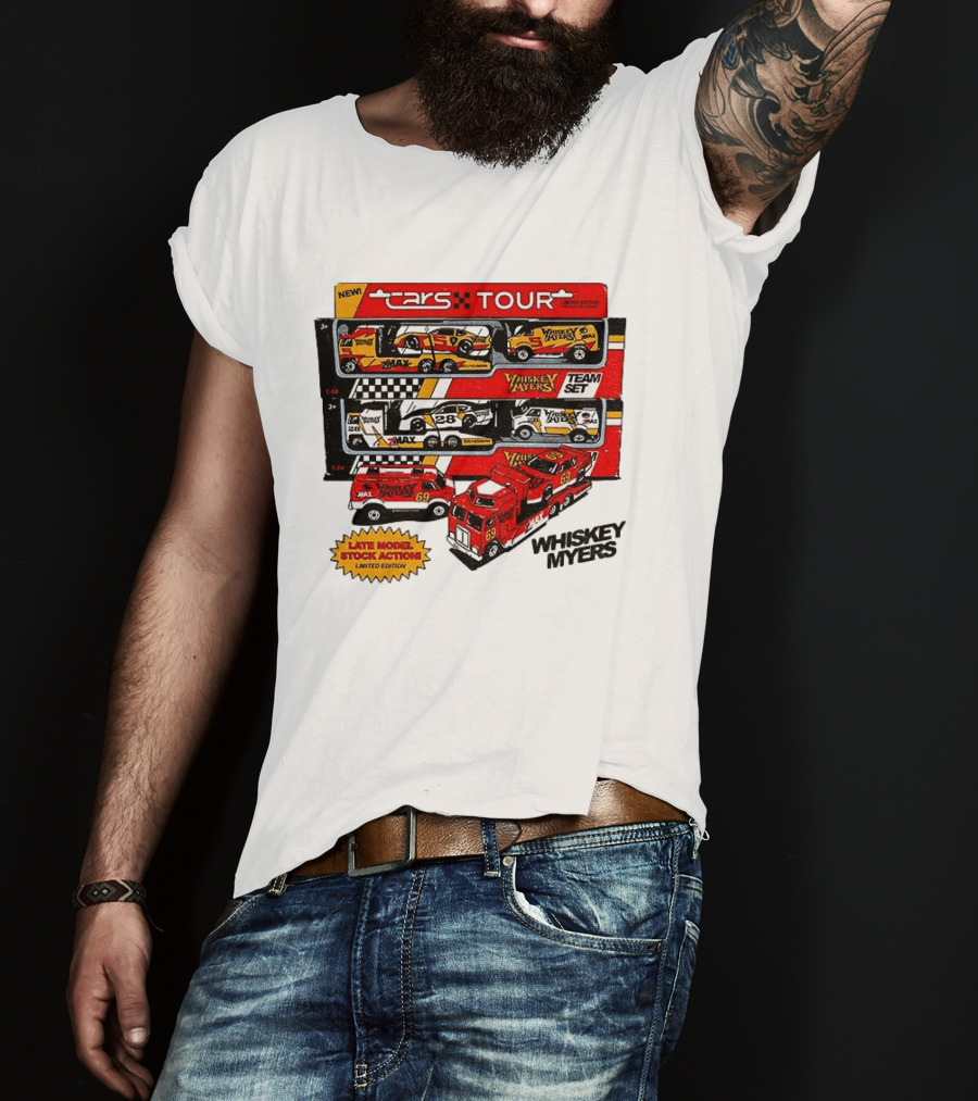 NEW Cars Tour Whiskey Myers Team Set Late Model Stock Action Limited Edition T-Shirt