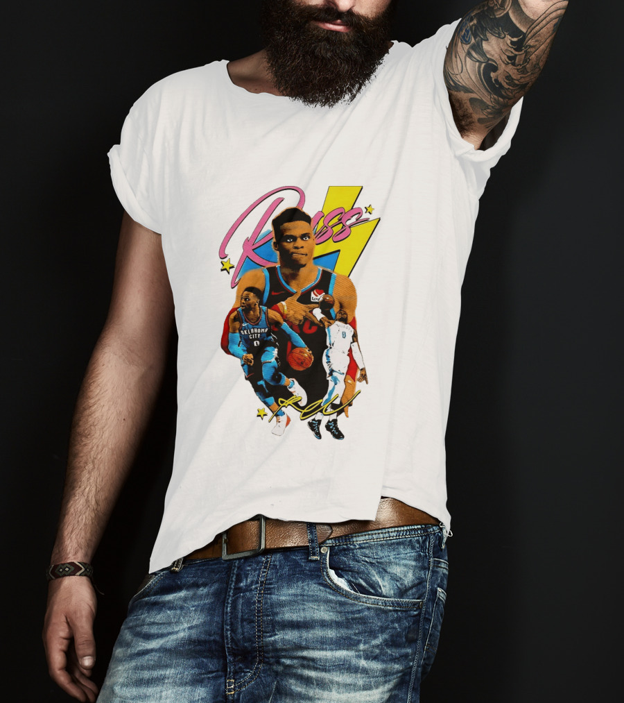 Russell Westbrook Oklahoma City Thunder NBA Russ Basketball Player Iconic Moments T-Shirt