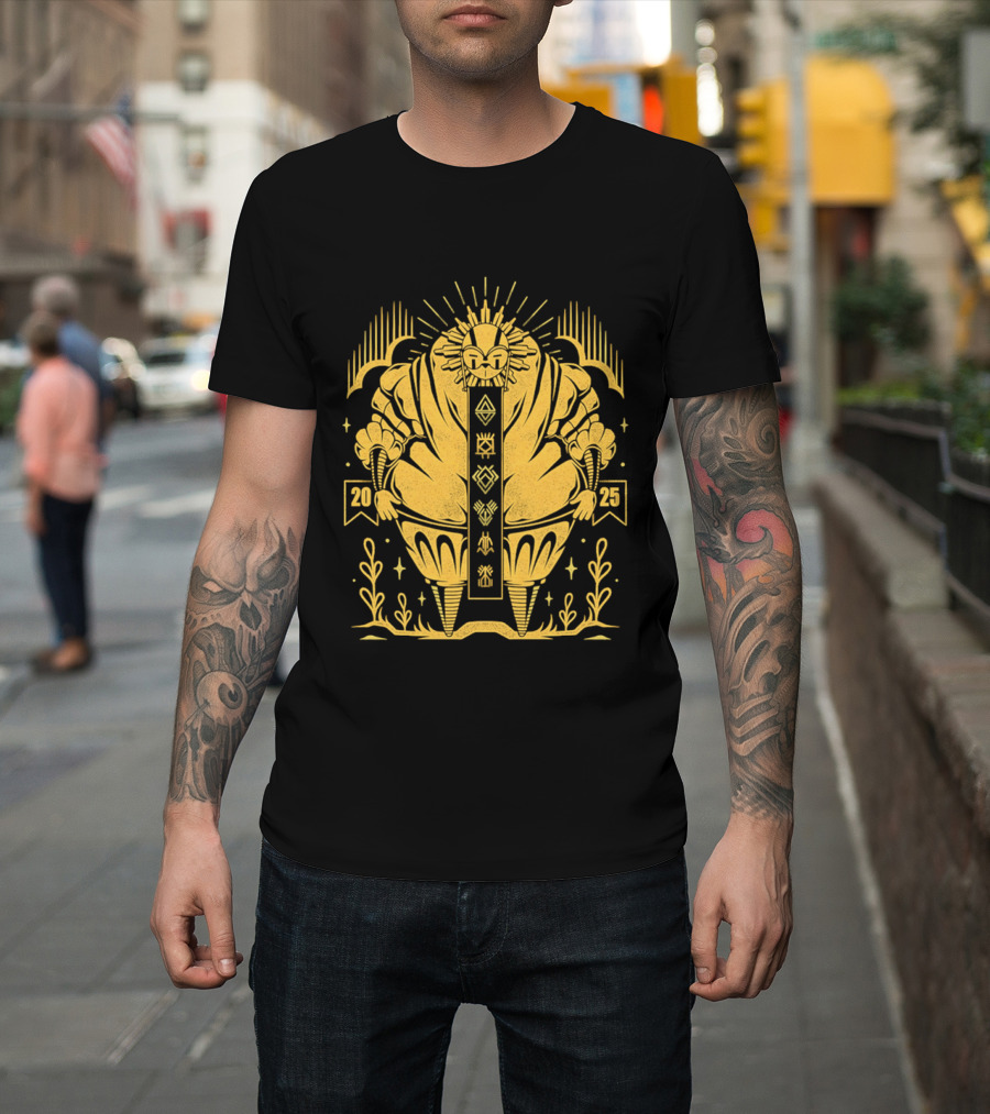 2025 Sun God Symbols Ornate Geometric Motif T-Shirt
