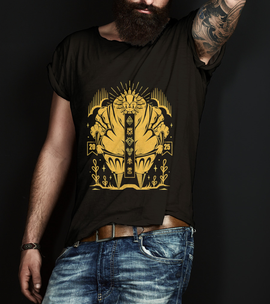 2025 Sun God Symbols Ornate Geometric Motif T-Shirt