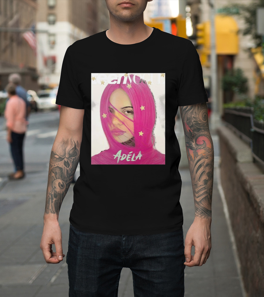 Teen Vogue Cover Adéla Pink Hair Star Accents T-Shirt