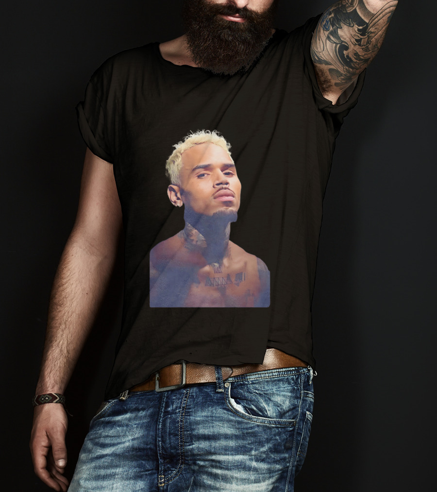Chris Brown Blond Hair Tattoo T-Shirt