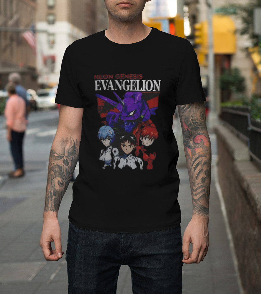 Neon Genesis Evangelion Rei Asuka Shinji With Unit 01 T-Shirt