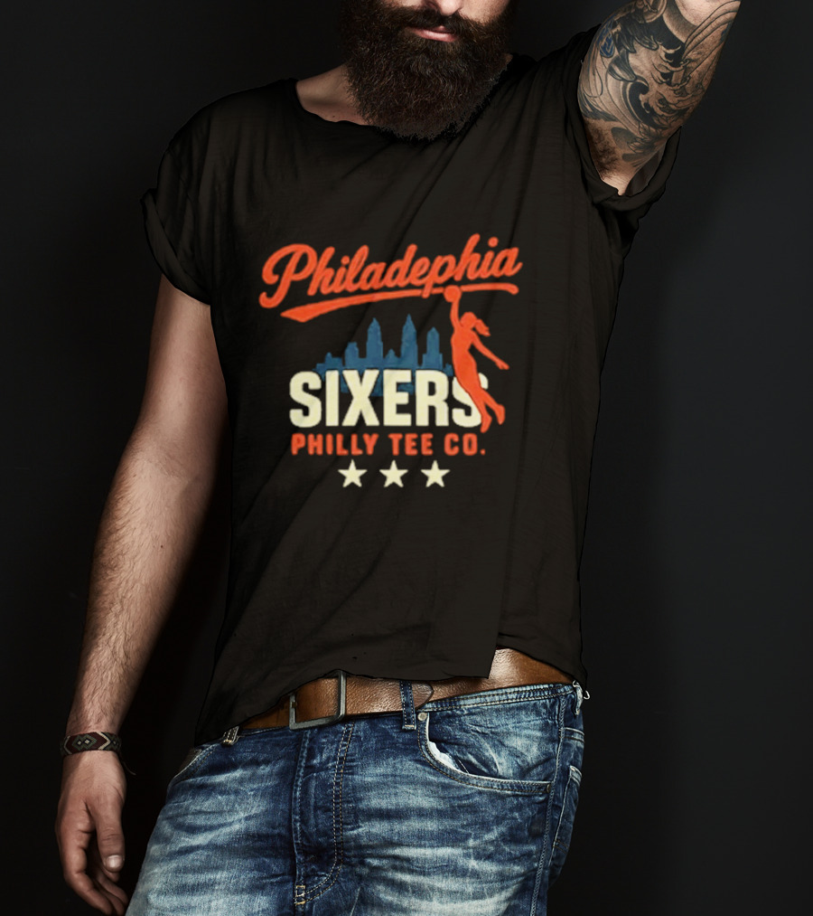 Philadelphia Sixers Philly Co Skyline Basketball T-Shirt