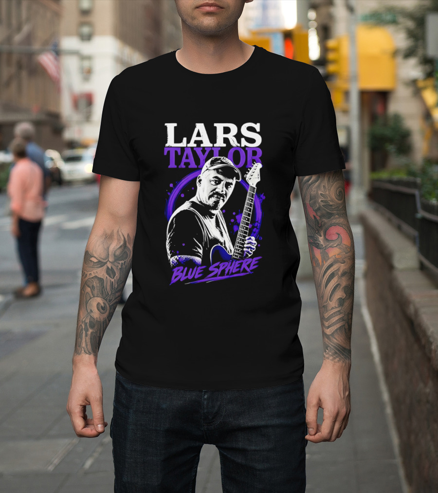 Lars Taylor Blue Sphere Smooth Jazz Guitarist T-Shirt