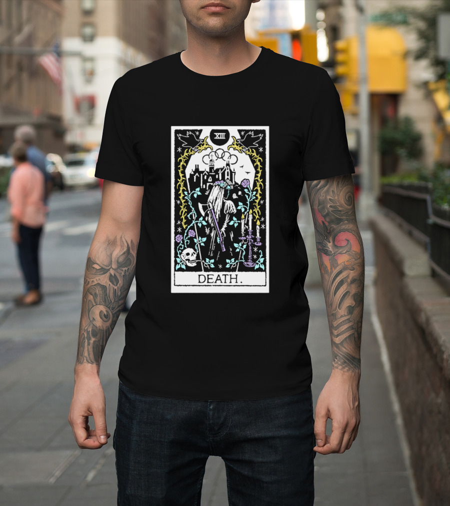 XIII Death Tarot Card Gothic Skull And Scythe T-Shirt