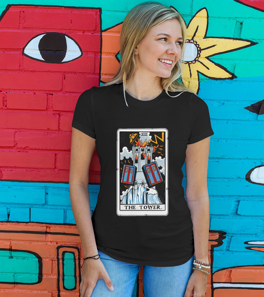 Doctor Who TARDIS Tarot Card Tower XIII T-Shirt