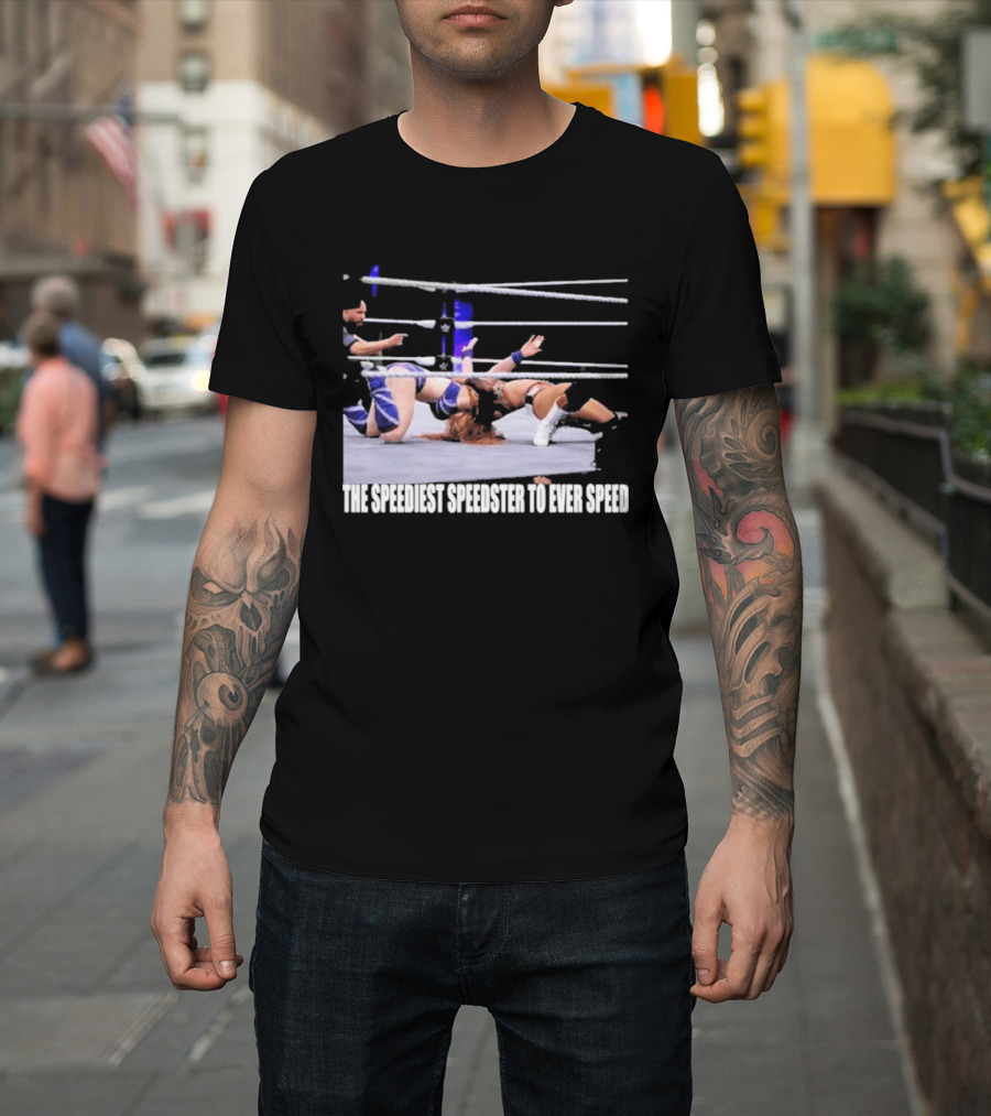 Wrensday Evolved The Speediest Speedster Wrestling Action Sequence T-Shirt