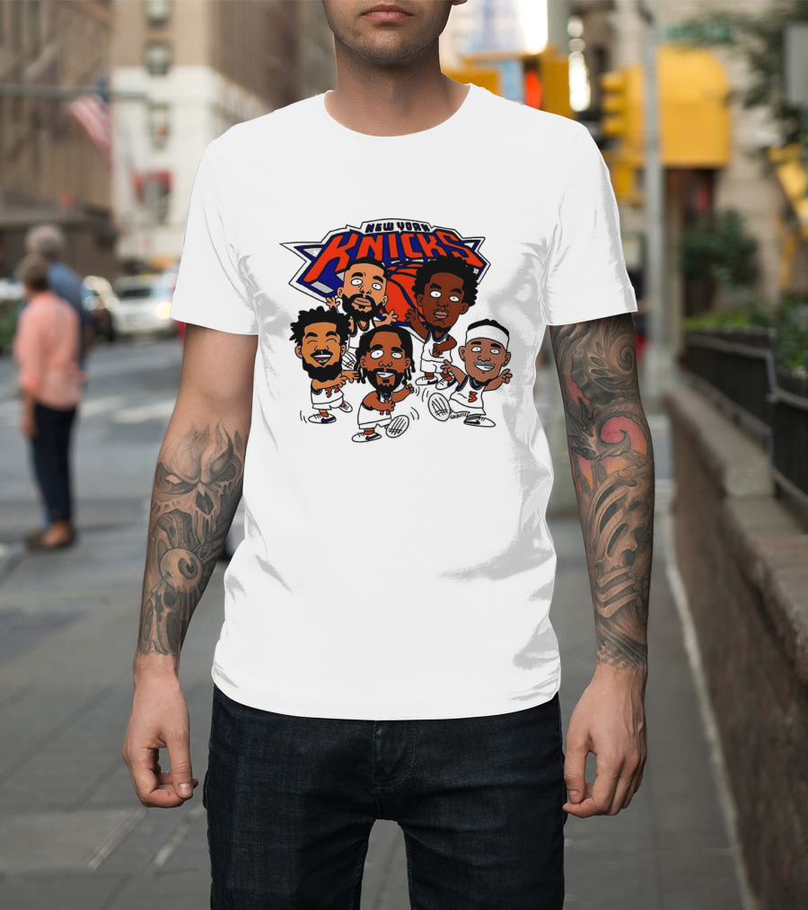 New York Knicks Champs 2026 NBA Players Cartoon Characters T-Shirt