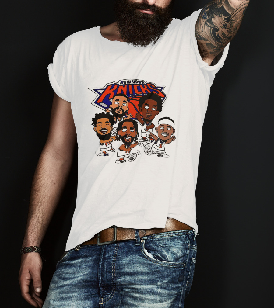 New York Knicks Champs 2026 NBA Players Cartoon Characters T-Shirt