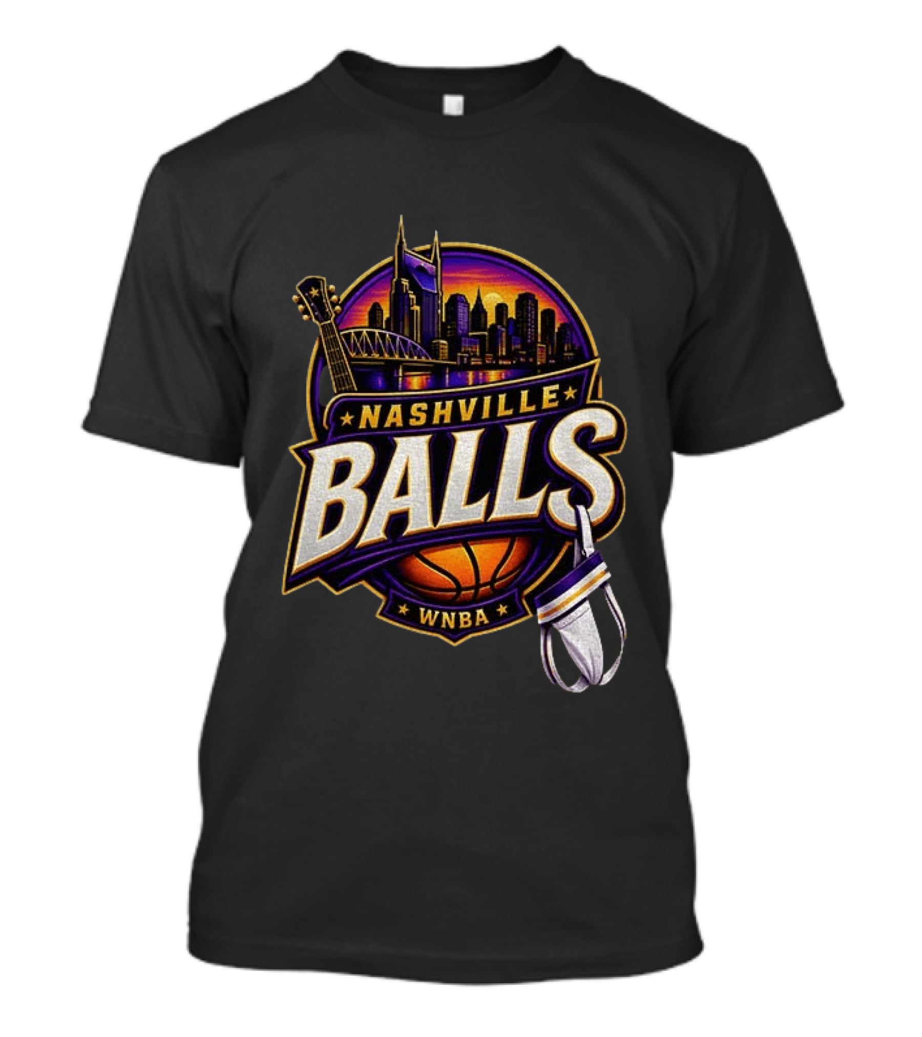 Nashville Balls WNBA Basketball Music City Skyline T-Shirt