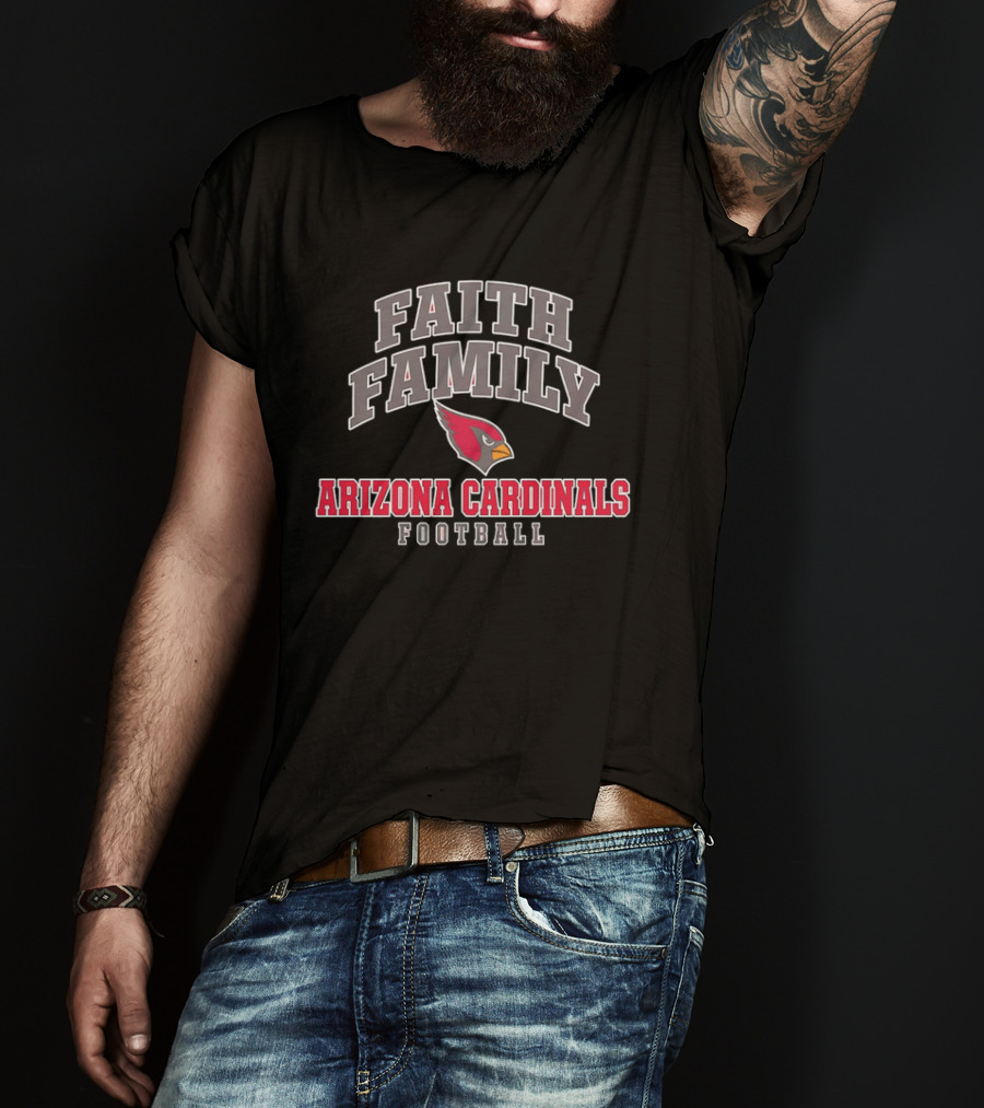 Arizona Cardinals Faith Family Football Bird Head T-Shirt