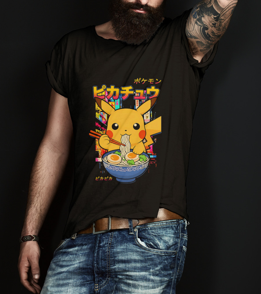 Pika Ramen Pikachu Pokémon Noodles Japan T-Shirt