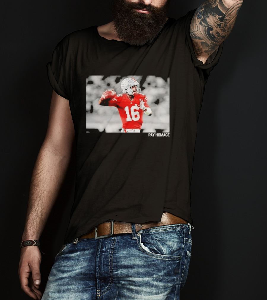 Ohio State Buckeyes Pay Homage Red Quarterback Football Jersey T-Shirt