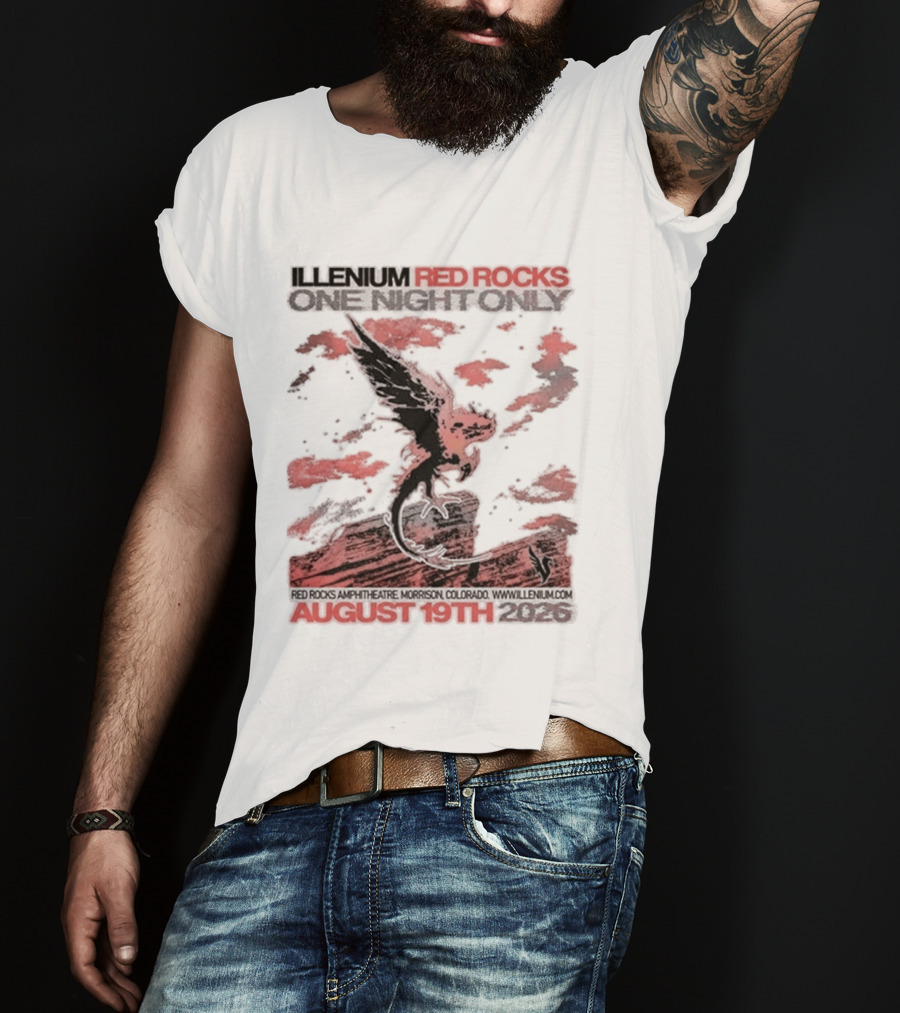 Illenium Red Rocks August 19th 2026 Morrison Colorado One Night Only T-Shirt