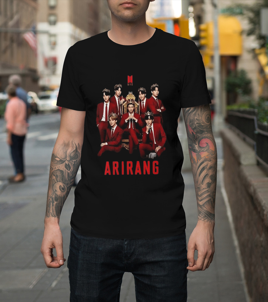 BTS World Tour 2026 Arirang Red Suits And Crowns T-Shirt