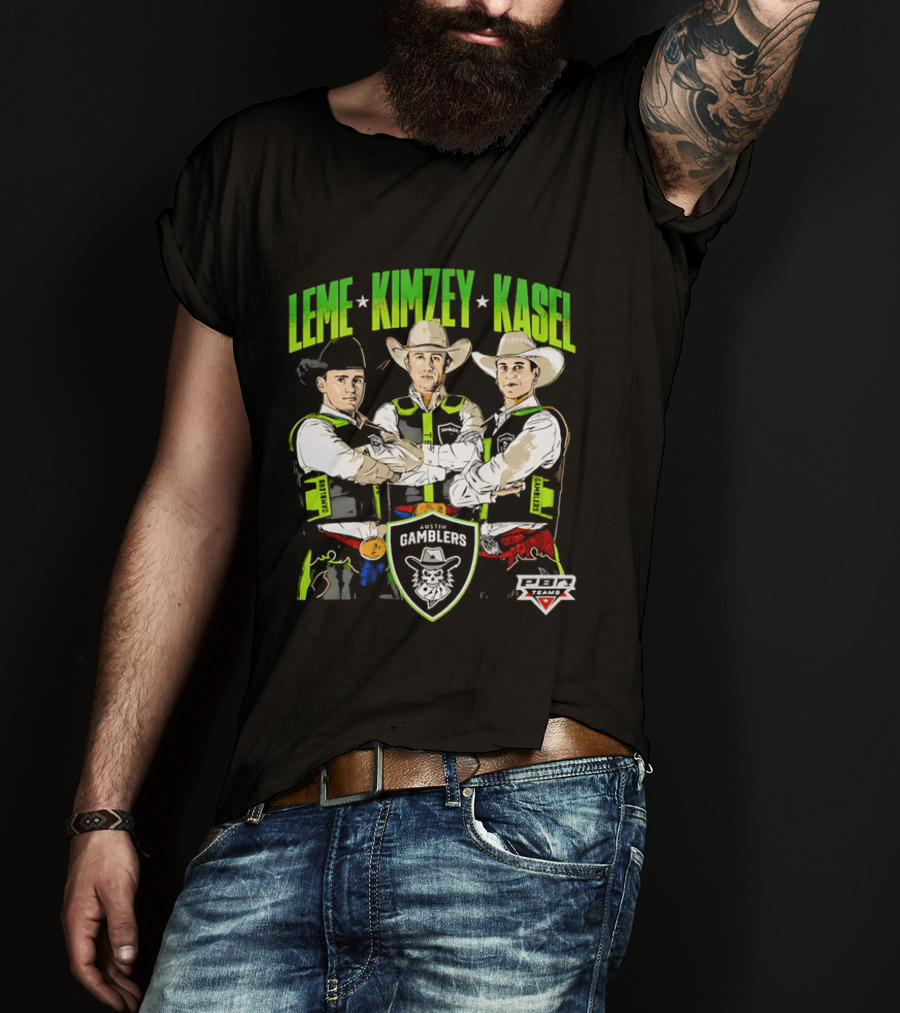Austin Gamblers PBR Team Leme Kimzey Kasel Bull Riders T-Shirt