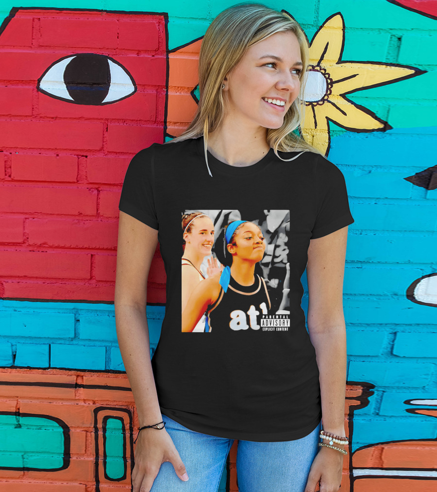 Caitlin Clark Angel Reese Memorable Moment Parental Advisory Explicit Content T-Shirt