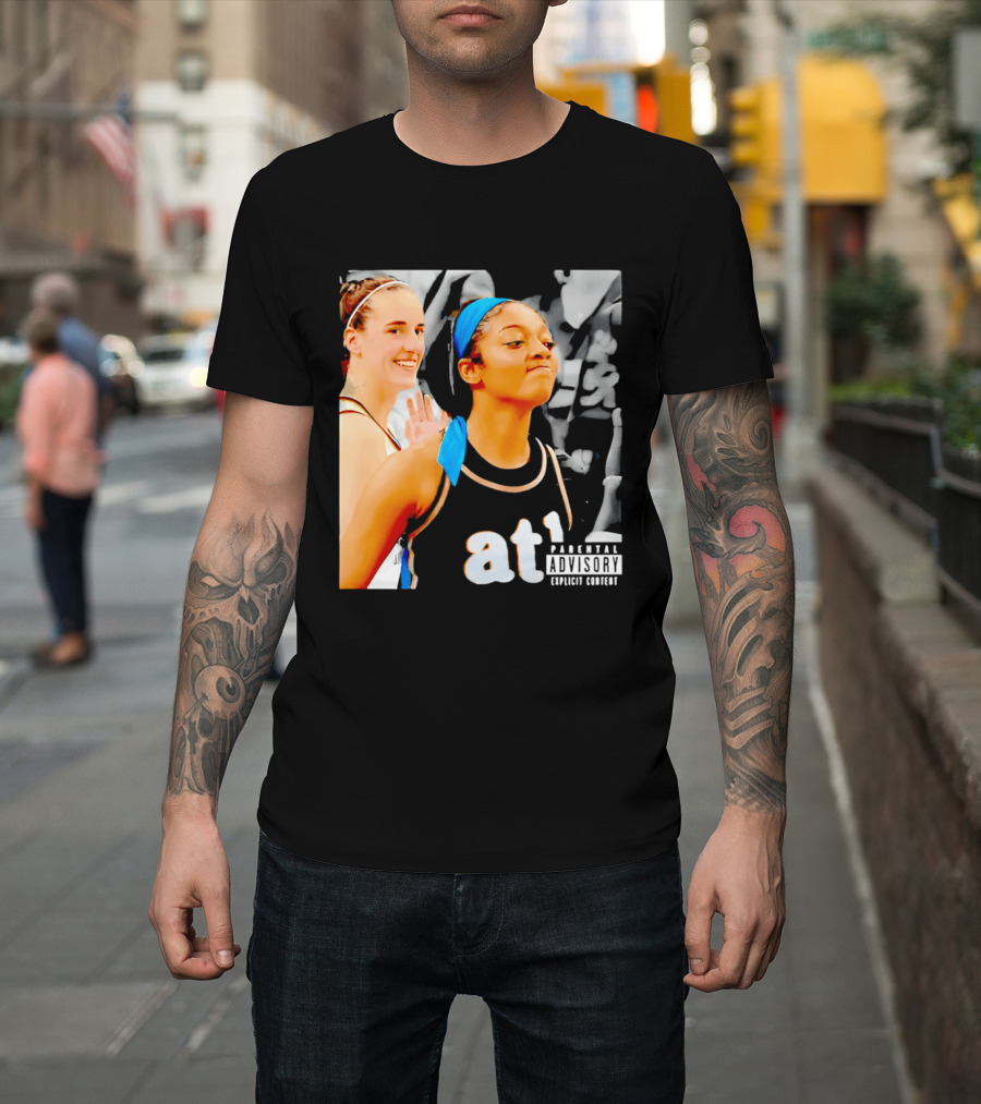 Caitlin Clark Angel Reese Memorable Moment Parental Advisory Explicit Content T-Shirt