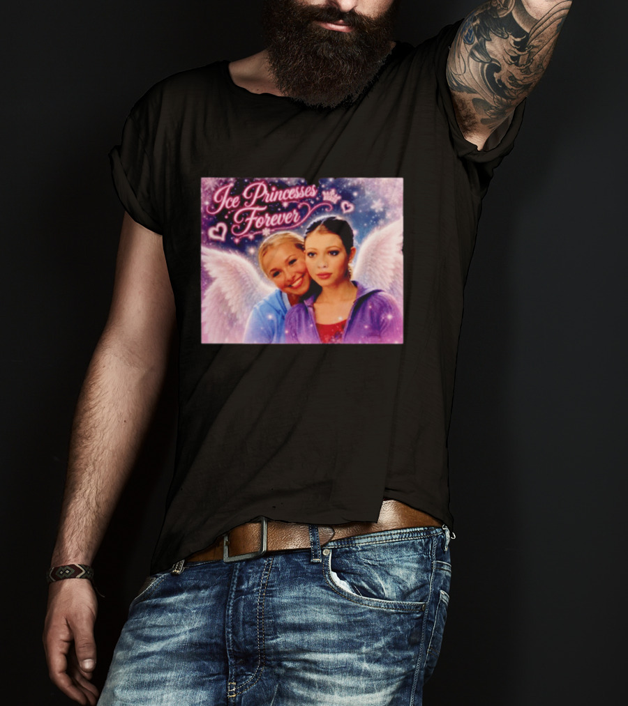 Ice Princesses Forever Hayden Panettiere Michelle Trachtenberg Angel Wings Hearts Snowflakes T-Shirt