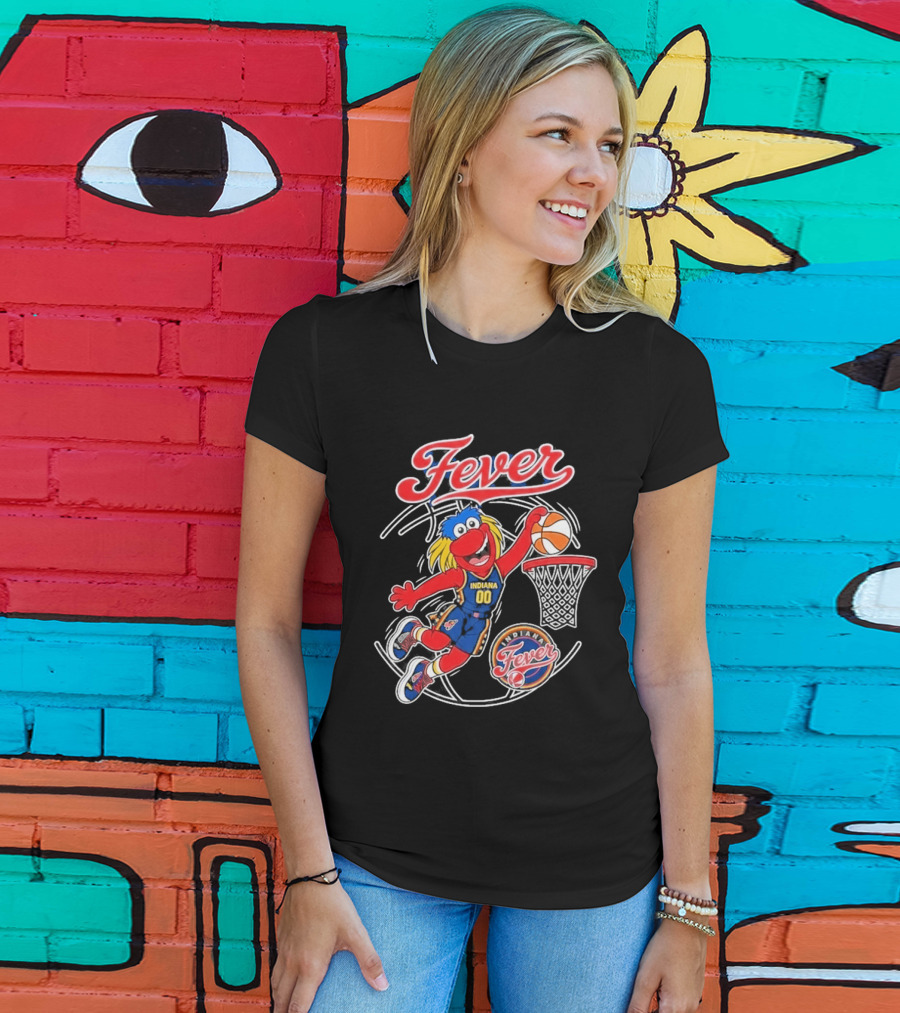 Indiana Fever Basketball Mascot Slam Dunk 2026 T-Shirt