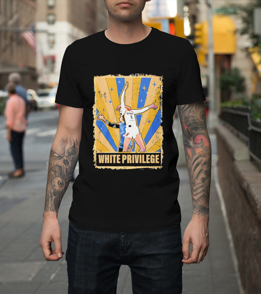 Indiana Fever WNBA White Privilege Basketball Players Foul Distressed Sunburst Stars T-Shirt