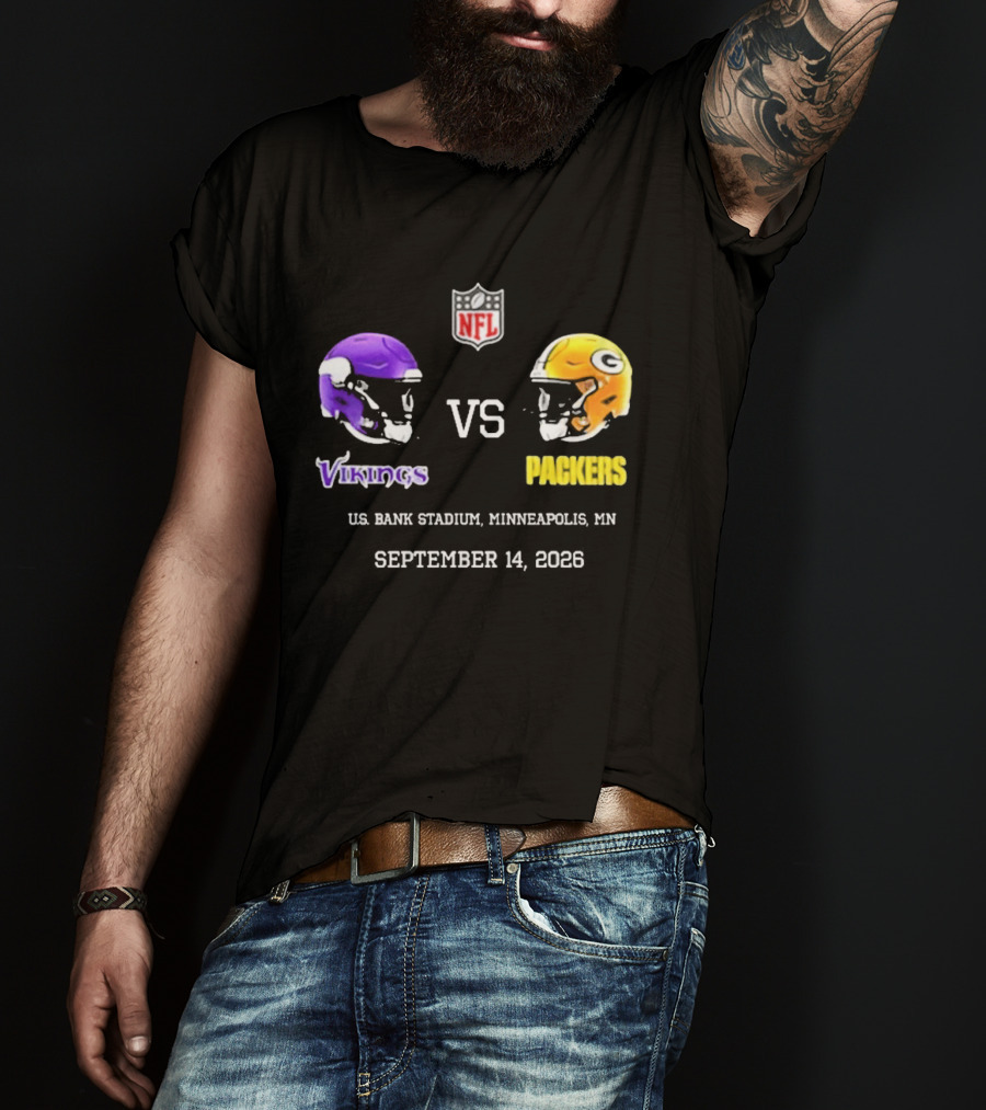 Green Bay Packers Vs Minnesota Vikings NFL September 14 2023 US Bank Stadium Minneapolis MN T-Shirt