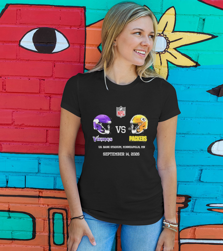 Green Bay Packers Vs Minnesota Vikings NFL U.S. Bank Stadium Minneapolis September 14 2026 T-Shirt