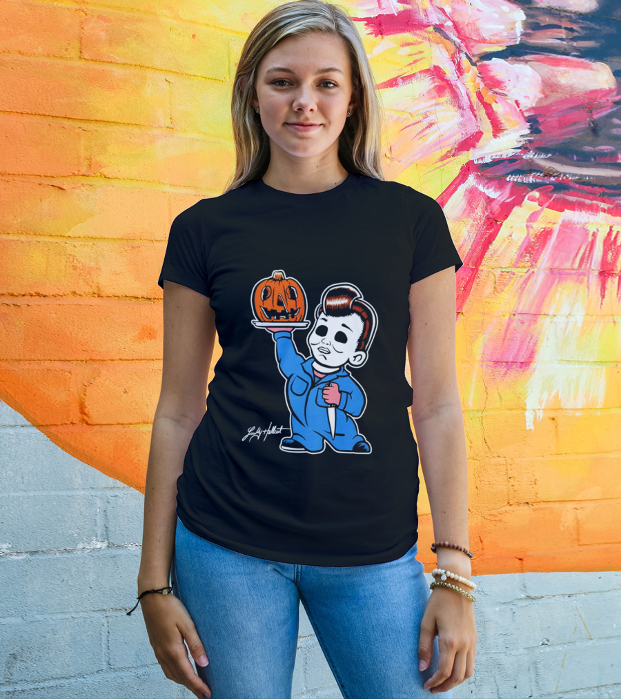 Michael Myers Big Boy Halloween Pumpkin Knife T-Shirt