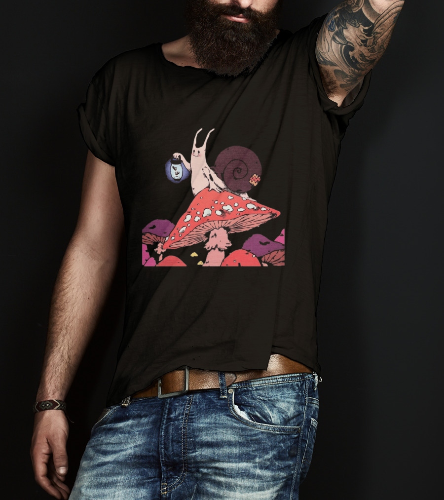 Steady Hands Snail Lantern On Giant Mushroom T-Shirt