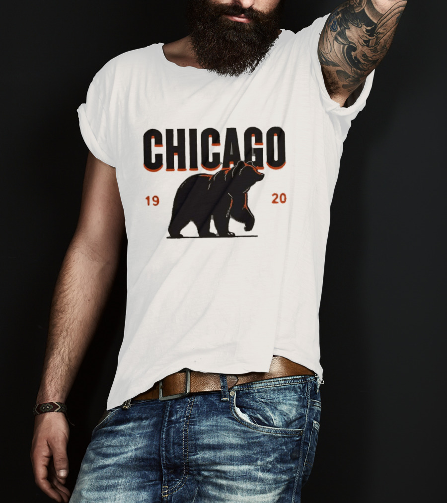 Chicago Bears 1920 Walking Grizzly Orange T-Shirt