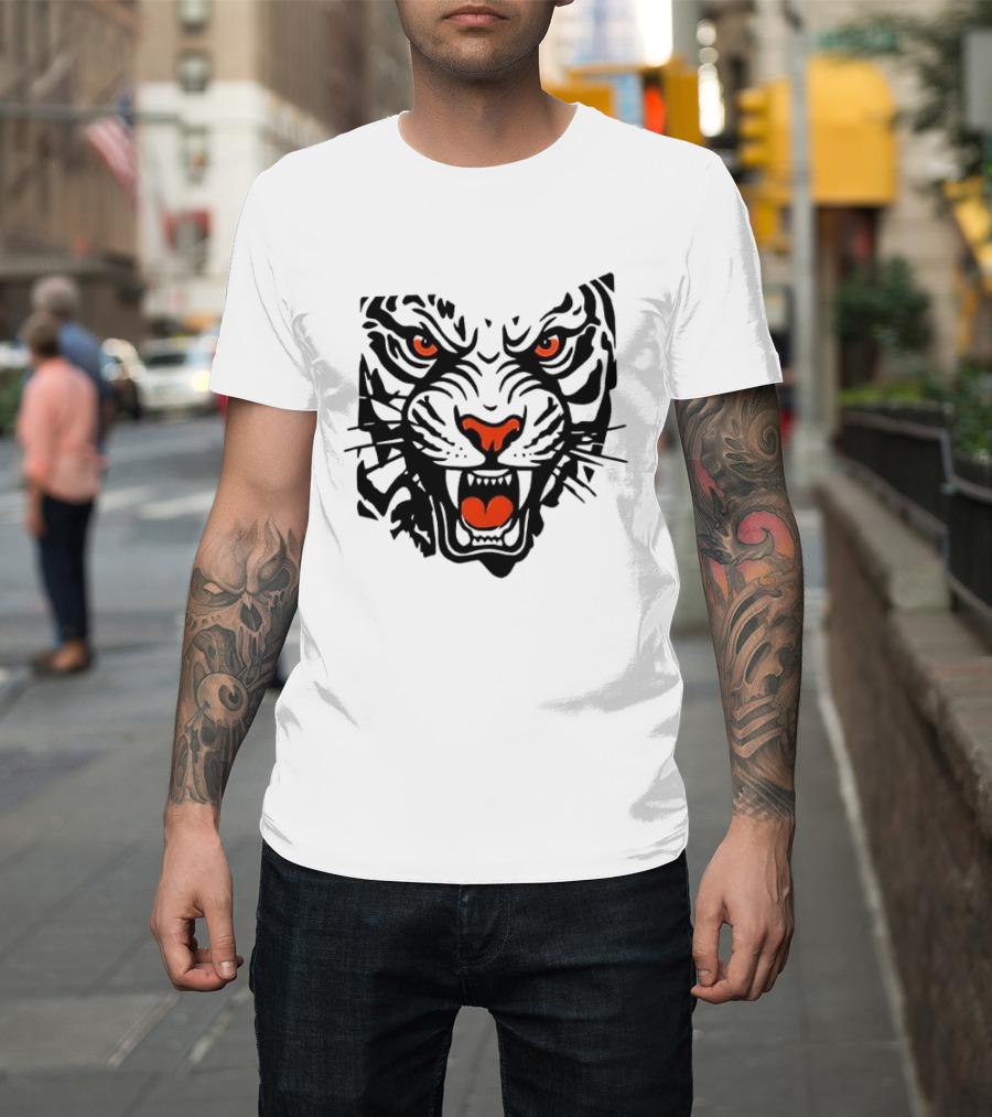 Cincinnati Bengals Open In Orange 2026 Season Tiger Face T-Shirt