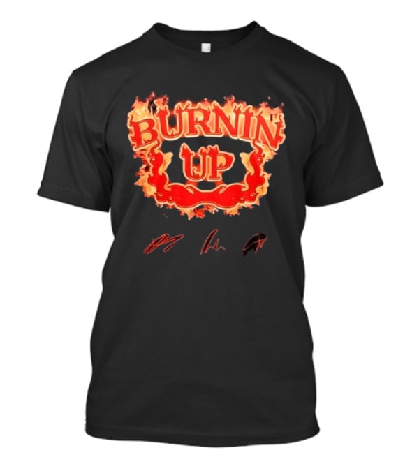 Jonas Brothers Burnin Up Tour Fiery Red Flame Letters T-Shirt